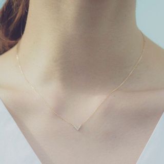 エテ K10 ネックレス ダイヤモンド Vライン ハート レイヤー 美品 www ...