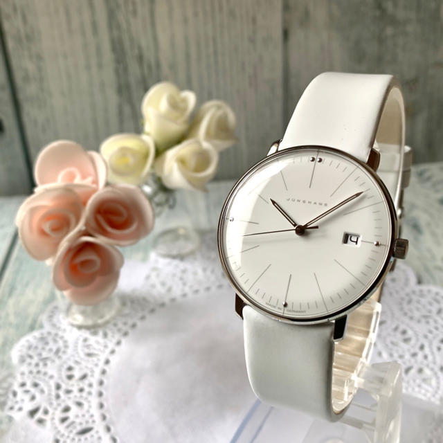 未使用品】JUNGHANS ユンハンス 腕時計 レディース マックスビル 白