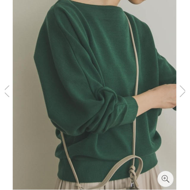 URBAN RESEARCH(アーバンリサーチ)の専用　ボートネックリップルカットソープルオーバー【GREEN】新品タグ付き レディースのトップス(カットソー(長袖/七分))の商品写真