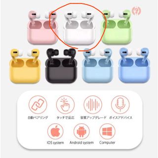 ワイヤレスイヤフォン　Bluetooth ホワイト(ヘッドフォン/イヤフォン)