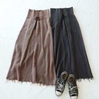 トゥデイフル(TODAYFUL)の【新品】TODAYFUL Lace-up Knit SK(ロングスカート)