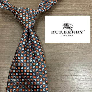 バーバリー(BURBERRY)の【美品】Burberry ロンドン　イタリア製最高級シルク100%ネクタイ 総柄(ネクタイ)