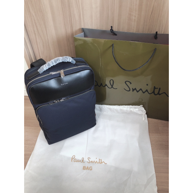 Paul Smith シティビジネスカジュアル スクエアリュックネイビー | フリマアプリ ラクマ