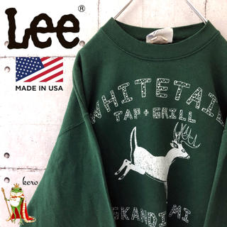 リー(Lee)の【USA製】90s Lee スウェット トレーナー 人気カラー アニマル 鹿(スウェット)
