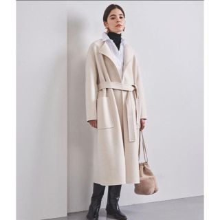 ユナイテッドアローズ(UNITED ARROWS)の【新品未使用】ユナイテッドアローズ　ダブルフェイス ノーカラーコート(ロングコート)