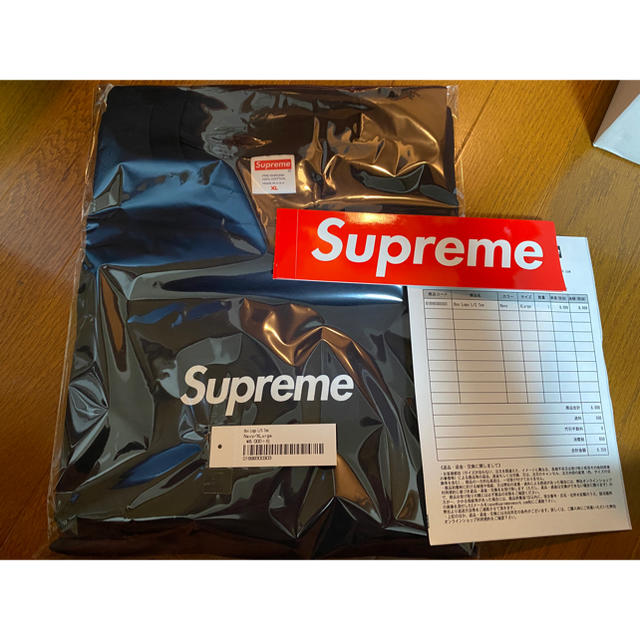 Supreme(シュプリーム)のsupreme Box Logo L/S Tee NAVY XLサイズ メンズのトップス(Tシャツ/カットソー(七分/長袖))の商品写真