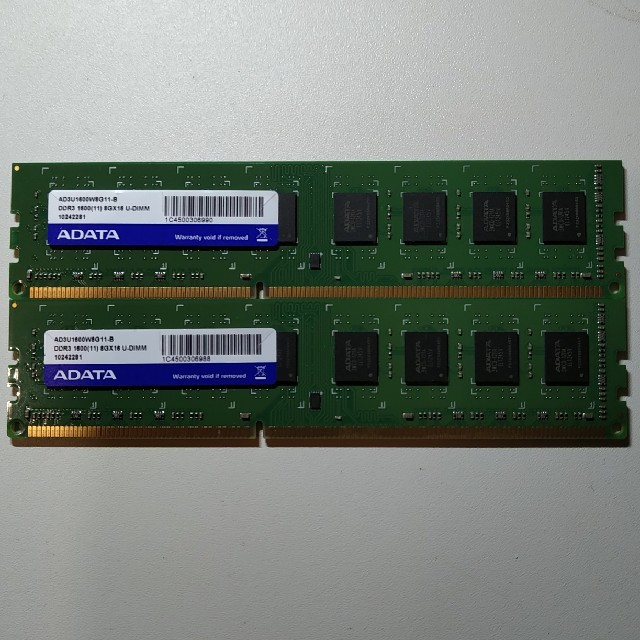 DDR3 1600　8GB×2枚　デスクトップ用メモリ