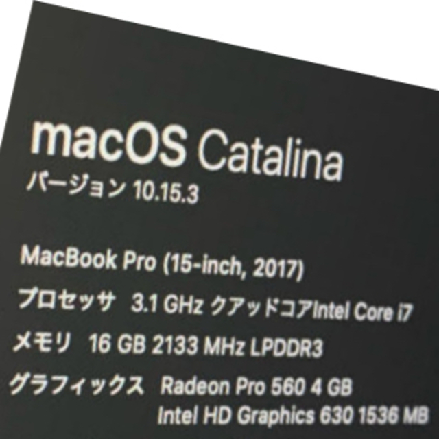 Apple(アップル)の15.4 MacBookPro 3.1GHz スペースグレイ スマホ/家電/カメラのPC/タブレット(ノートPC)の商品写真