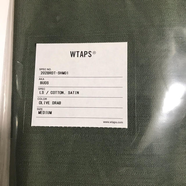 新品 20aw BUDS/LS/COTTON. SATIN OLIVE Mサイズ