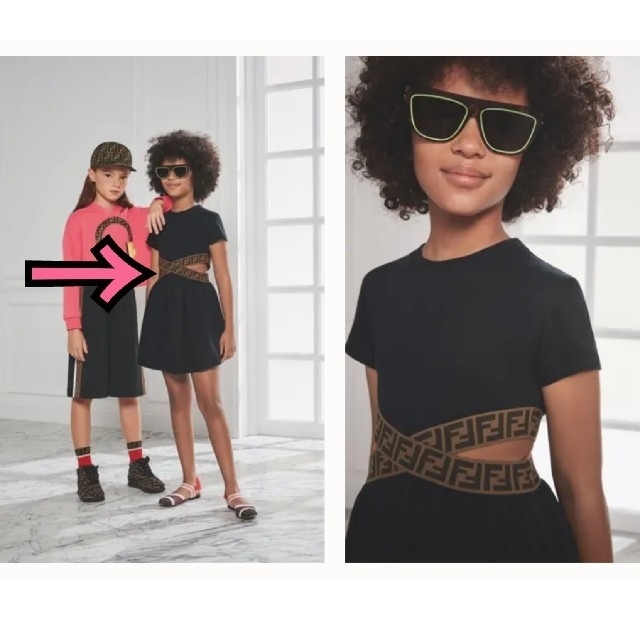 fendi kids カットアウト ワンピース