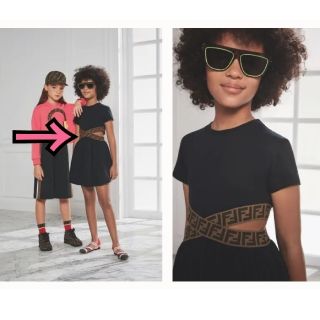 フェンディ(FENDI)のfendi kids カットアウト ワンピース(ひざ丈ワンピース)