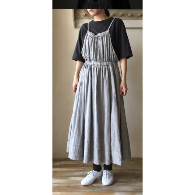 ネストローブ nest robe ナチュラルダイリネンエプロンドレス