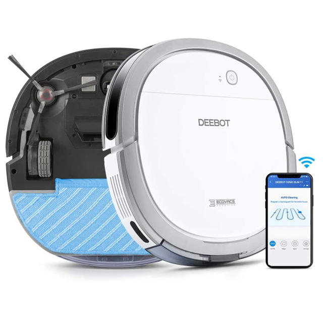 55%OFF!】 自動充電式水拭き機能付き薄型ロボット掃除機 DEEBOT OZMO