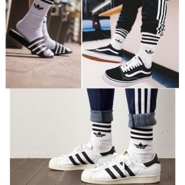 adidas(アディダス)の新品22〜24 cm adidas originals ソックス 白黒2足セット メンズのレッグウェア(ソックス)の商品写真