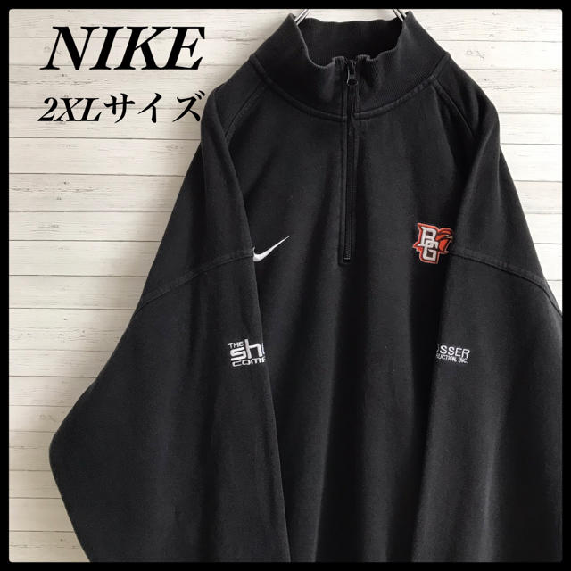 NIKE ハーフジップ  スウェット 90s 刺繍ロゴ