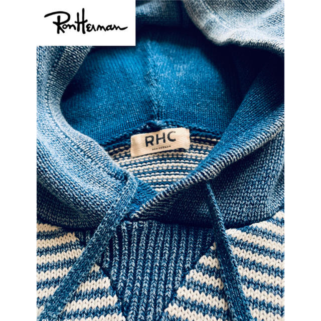 Ron Herman(ロンハーマン)の美品/Ron Herman/ロンハーマン /ニットパーカー/インディゴ/M メンズのトップス(ニット/セーター)の商品写真