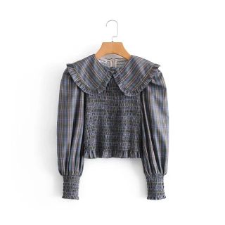 ザラ(ZARA)の🍁秋新作🍁2578◆レトロ チェック柄 シャツ ブラウス(シャツ/ブラウス(長袖/七分))