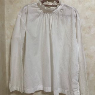 ユニクロ(UNIQLO)のフリルネックブラウス(シャツ/ブラウス(長袖/七分))