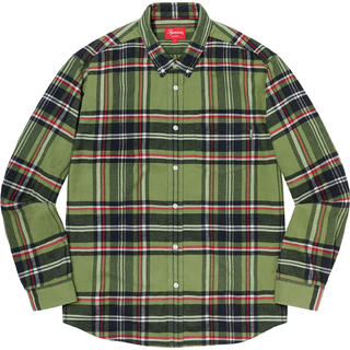 M green supreme tartan flannel shirt 緑