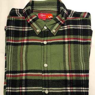 S green supreme tartan flannel shirt 緑