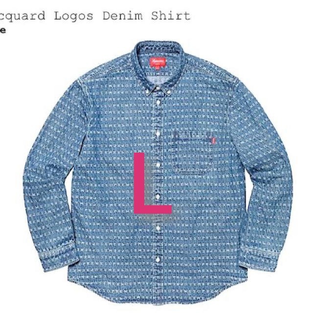 20SS Supreme Jacquard Logos Denim Shirt