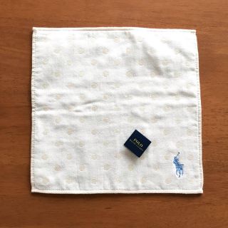 ポロラルフローレン(POLO RALPH LAUREN)のPOLO Ralph Lauren ガーゼタオルハンカチ ベージュ ドット 水玉(ハンカチ)