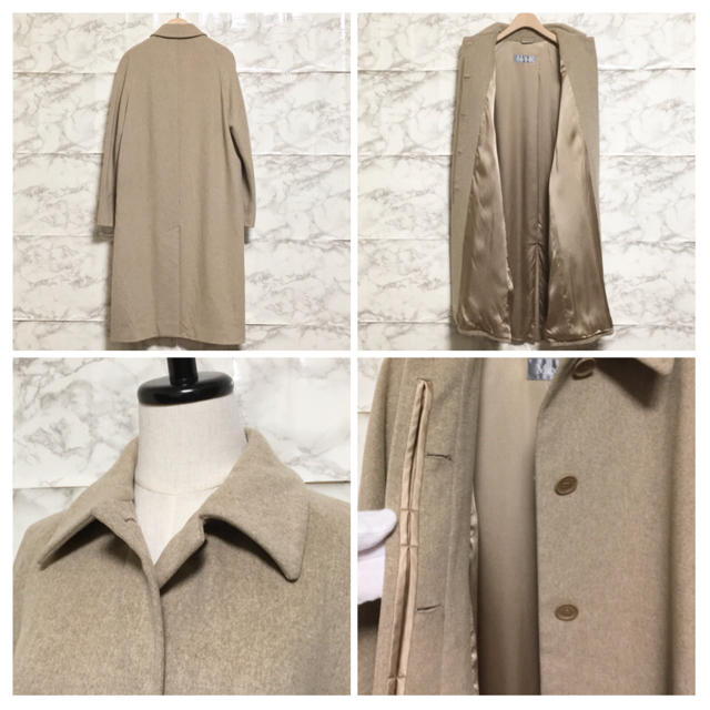 Max Mara(マックスマーラ)の【極美品】【銀タグ】Max Mara ヴァージンウールステンカラーコート レディースのジャケット/アウター(ロングコート)の商品写真