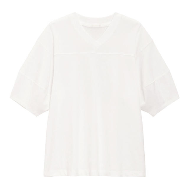 GU(ジーユー)のGU/ジーユー グラフィックT ナンバー 5分袖 オフホワイト 白 XXL レディースのトップス(Tシャツ(半袖/袖なし))の商品写真