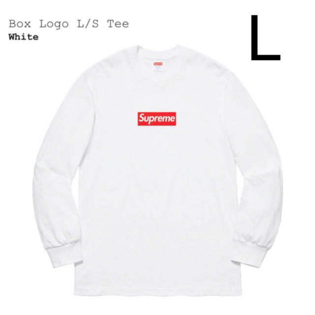 トップスLサイズ Supreme Box Logo L/S Tee white