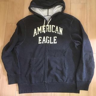 アメリカンイーグル(American Eagle)のAMERICAN EAGLE ジップアップパーカー　ダークグレー　XLサイズ(パーカー)