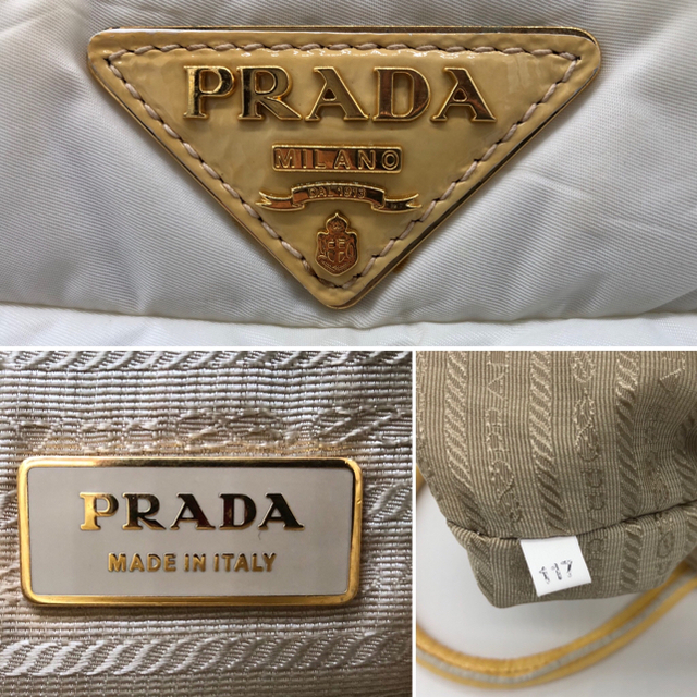 □定番□PRADA/プラダ/キルティング/ハンドバッグ/白/ホワイト