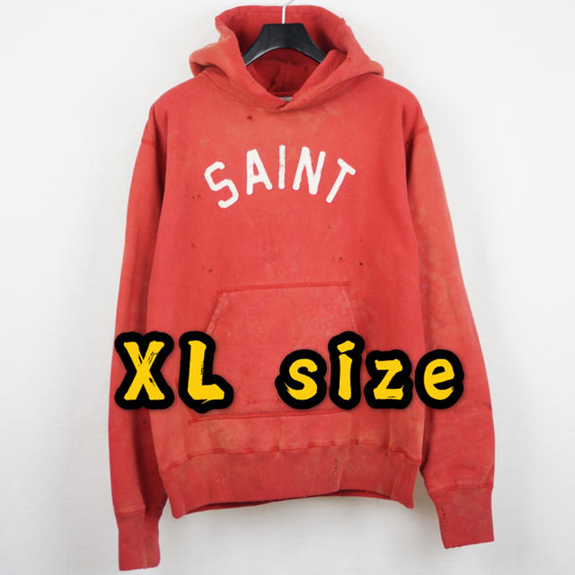 saint michael 赤パーカー L hoodie readymade