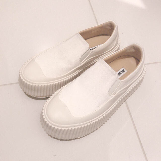 JIL SANDER★リブソール スリップオン キャンバススニーカー