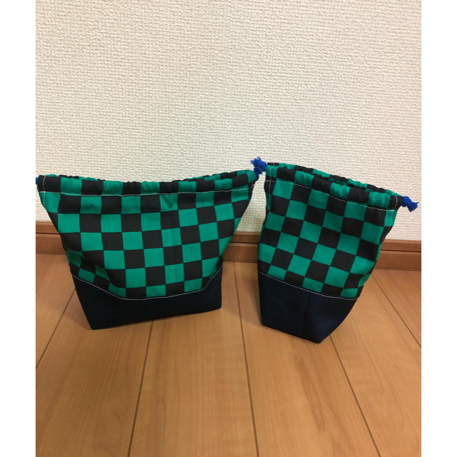 鬼滅の刃　炭次郎　お弁当袋　小物袋 ハンドメイドのキッズ/ベビー(外出用品)の商品写真