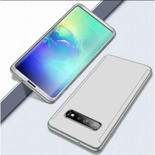 GALAXY S10＋ 銀 両面フルカバー 携帯ケース スマホ 全面フィルム(Androidケース)