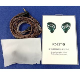 とまとん様専用 kz zstx イヤホン  (グリーン)(箱無し)(ヘッドフォン/イヤフォン)