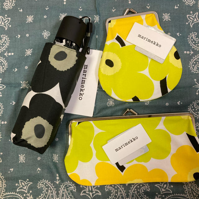 marimekko マリメッコ がま口ポーチ 2個 折りたたみ傘 セットレディース