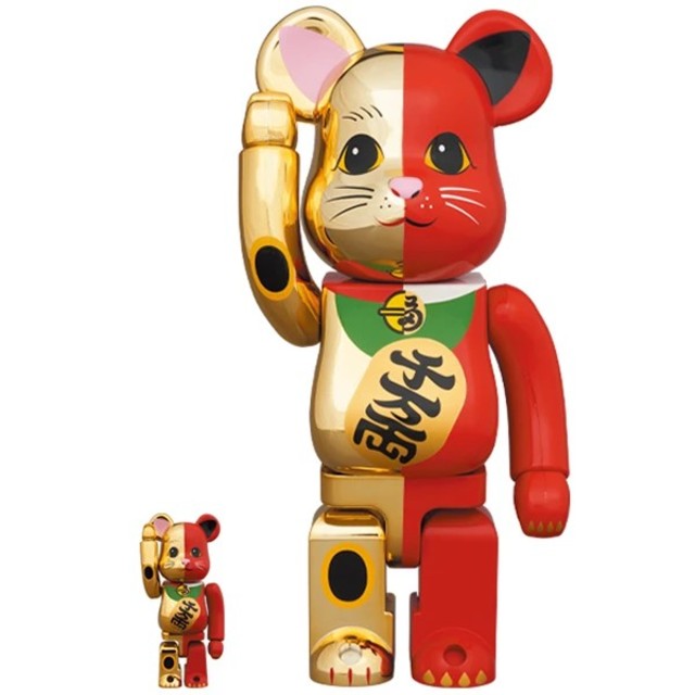 Be@rbrick 招き猫 金×赤 400％&100％