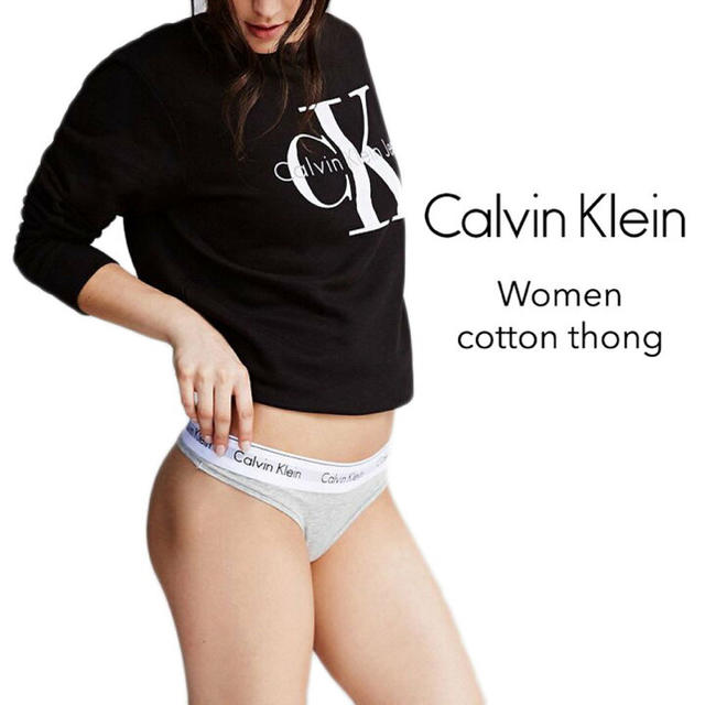 Calvin Klein(カルバンクライン)のCalvin Klein カルバンクライン Thong Tバック S グレー レディースの下着/アンダーウェア(ショーツ)の商品写真