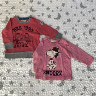 スヌーピー(SNOOPY)のスヌーピー  スウェット　ロングTシャツ　サイズ90 2点セット(Tシャツ/カットソー)