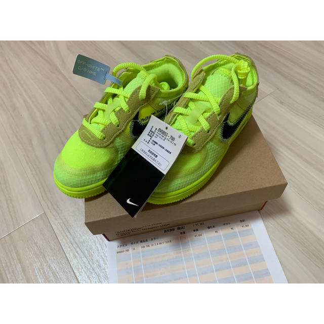 NIKE(ナイキ)のNIKE OFF-WHITE AIR FORCE 1 VOLT THE 10 キッズ/ベビー/マタニティのキッズ靴/シューズ(15cm~)(スニーカー)の商品写真