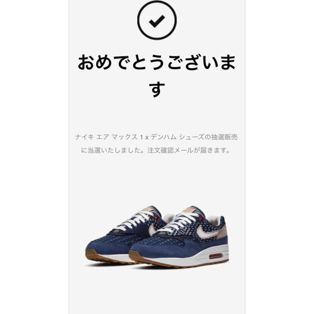 メンズDENHAM × NIKE AIR MAX 1 27.0センチ