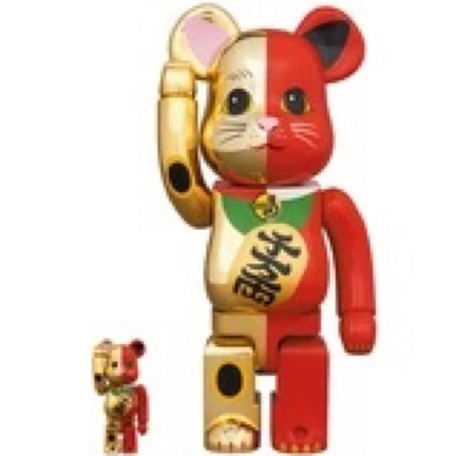 MEDICOM TOY(メディコムトイ)のBE@RBRICK 招き猫 金×赤 100％ & 400％ エンタメ/ホビーのフィギュア(その他)の商品写真