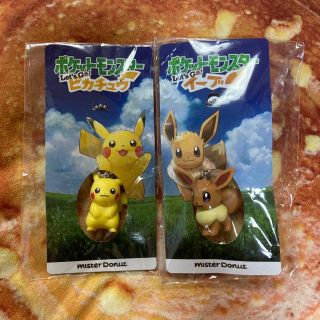 ポケモン(ポケモン)の【新品・未開封】ポケモン ストラップ2本 ピカチュウ イーブイ (ストラップ)