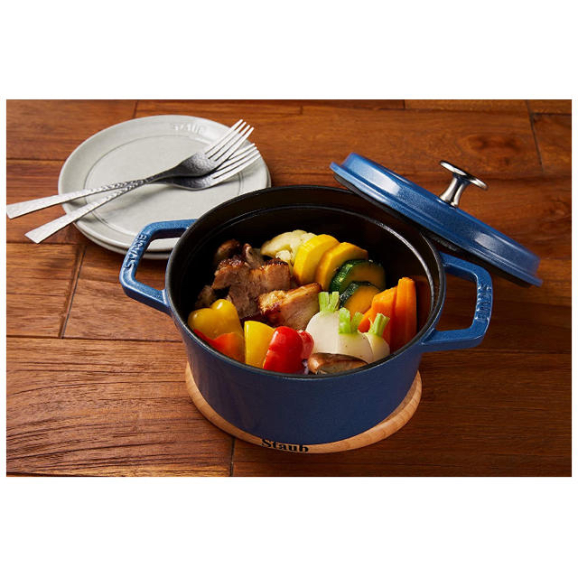 staub ストウブ 「 ピコ ココット ラウンド ルミナスブルー 16cm 」 新