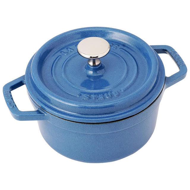 新品 16cm staub ストウブ ルミナスブルー　ピコココット ラウンド　鍋