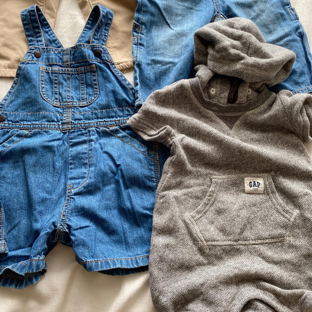 babyGAP(ベビーギャップ)の美品　ベビーギャップ　6点セット　80 デニム　オーバーオール　スエット　gap キッズ/ベビー/マタニティのベビー服(~85cm)(パンツ)の商品写真