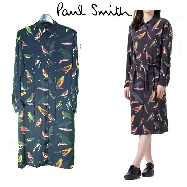 Paul Smith(ポールスミス)の定価6.4万 ポールスミス バードプリント ワンピース レディースのワンピース(ひざ丈ワンピース)の商品写真