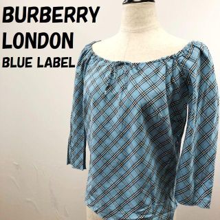 バーバリーブルーレーベル(BURBERRY BLUE LABEL)の【人気】バーバリー ロンドン ブルーレーベル 七分袖 ブラウス 38 レディース(シャツ/ブラウス(長袖/七分))