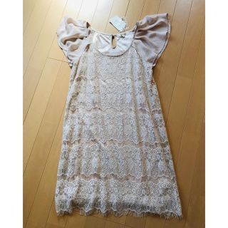 ロペピクニック(Rope' Picnic)のロペピクニック　ワンピース　総レース　ドレス　結婚式　38 ベージュ(ミニワンピース)